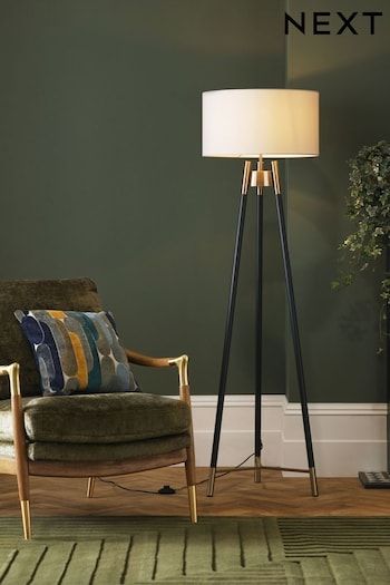 Buy Floor Lights Lighting Online | Next UK Floor Lamps Uk, Classic Floor Lamps, Floor Standing Light, Elegant Floor Lamps, Tripod Lighting, Interior Design Guide, Floor Lamp With Shelves, Floor Lamps Living Room, Wood Floor Lamp