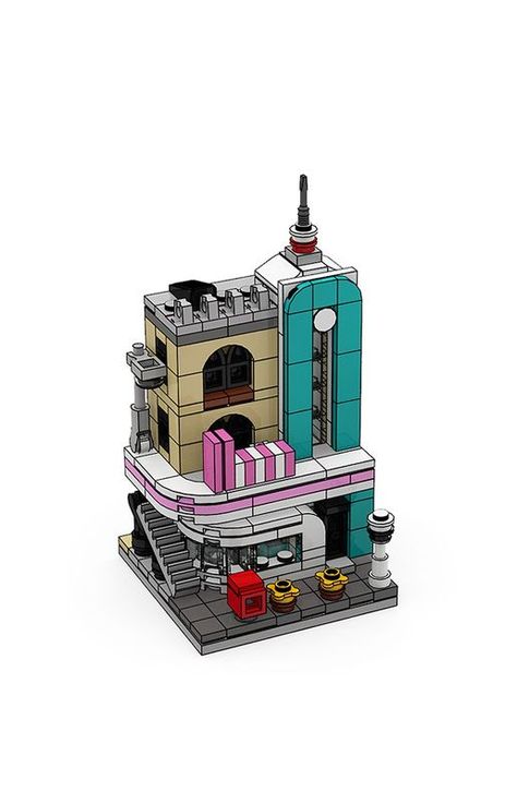 Lego Micro City, Lego Mini Builds, Lego Microscale, Micro Lego, Micro Scale, Lego Table, Lego Micro, Lego Buildings, Lego Modular