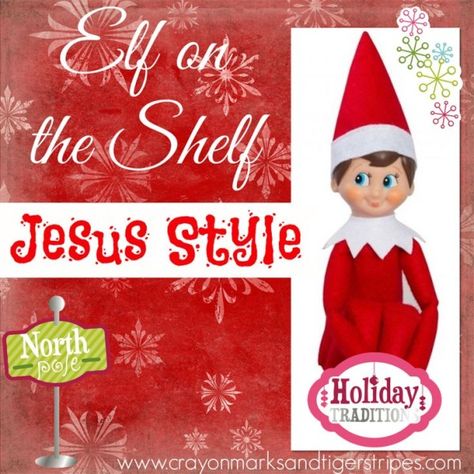 Elf on the Shelf Jesus Style Elf On The Shelf Ideas Jesus, Elf On The Shelf Bible Ideas, Elf On The Shelf Jesus Style, Christian Elf On The Shelf Ideas, Kindness Elf, Season Activities, Elf Activities, Jesus Birthday, Elf Fun