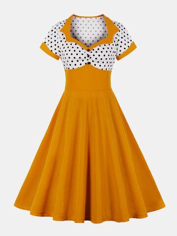 Plus Size Retro Dresses, Plus Size Rockabilly, Style Année 60, Vintage Party Dresses, Robes Vintage, Moda Retro, Womens Vintage Dresses, Retro Mode, Neckline Dress