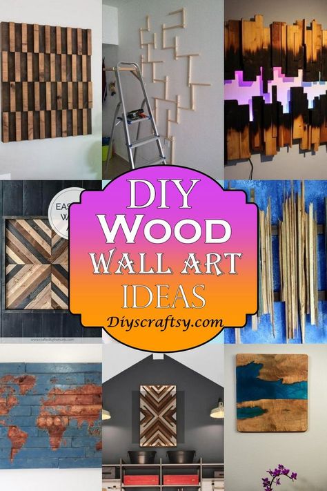 These 23 DIY wood wall art ideas can be customized easily to create the perfect room decor for your style and space. Diy Wooden Wall Art Ideas, Easy Wood Wall Art, Cool Diy Wall Decor, Scrap Wood Art Diy Projects Wall Decor, Diy Unique Wall Decor, Diy Outdoor Wall Art Ideas, Wooden Wall Decor Diy, Diy Large Wood Wall Art, Simple Wood Wall Art