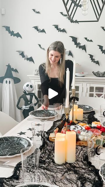 Melany Afara on Instagram: "Come with me as I create a Nightmare Before Christmas themed party for my family. @partycitycanada had everything I needed to elevate this theme. I went with a black and white colour scheme including all the tablewares and decor. @partycitycanada also had a large selection of candy and treats to make any Halloween party more memorable. I can’t wait for my family to get home to celebrate. 
.
.
#partycitycanada #partycitycelebrates #partner #nightmarebeforechristmas #jackskeleton" Christmas Themed Party, A Nightmare Before Christmas, Treats To Make, Jack Skeleton, Come With Me, A Nightmare, Party City, White Colour, Colour Scheme