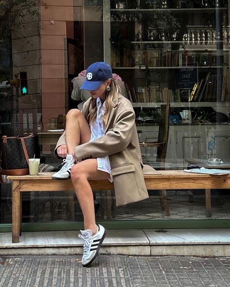 Matcha Date, Shopping Together, Character Customization, Adidas Samba Outfit, Samba Outfit, Hat Outfit, Date Today, Oversized Outfit, Effortless Outfit