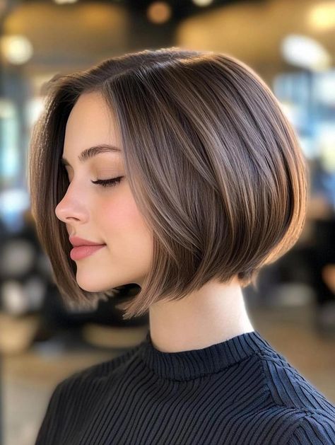 Trendsetting Bob Haircuts 2024: Chic Styles for Every Personality Short Bob With Center Part, Haircut For Women In 40s, 1c Hairstyles, 2024 Bob Hair Trends, Haircuts 2024, Curly Pixie Haircuts, Blonde Bob Hairstyles, Oval Face Haircuts, Stylish Short Haircuts