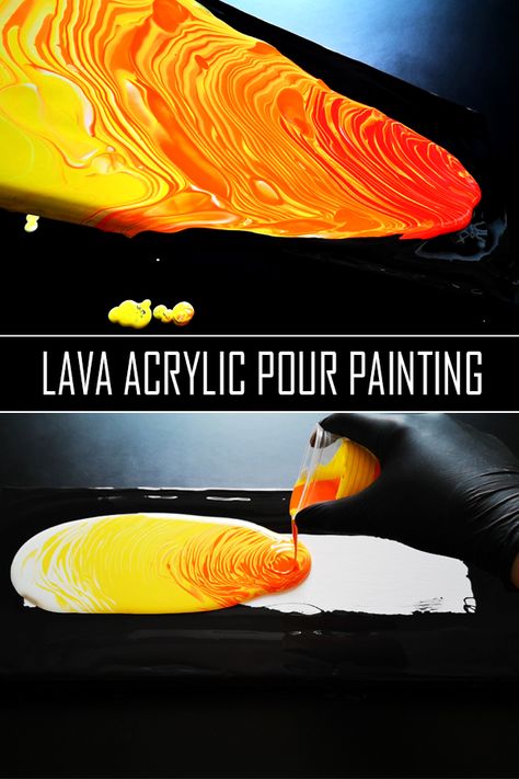 Lava Painting, How To Make Lava, Lake Of Fire, Learn Acrylic Painting, Pour Paint, Balloon Painting, Abstract Art Painting Techniques, Tree Ring, Acrylic Pour Painting