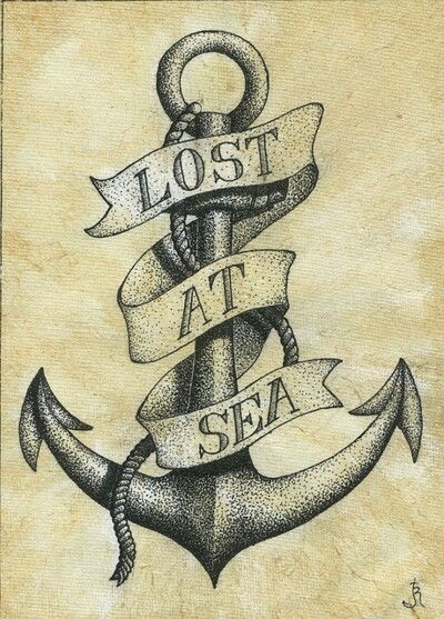 Anker Tattoo Design, Anchor Drawings, Anchor Tattoo Design, Kunst Tattoos, Lost At Sea, Anchor Tattoos, Nautical Tattoo, Theme Tattoo, Anchor Tattoo