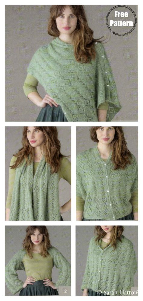 Multiway Stole FREE Knitting Pattern#freeknittingpattern  #ponchopattern Shetland Knitting Patterns Free, Knitting Poncho Patterns Free, Shrug Knitting Pattern, Bolero Pattern, Poncho Knitting Patterns, Knit Shrug, Lace Wrap, Knitting Instructions, Poncho Pattern