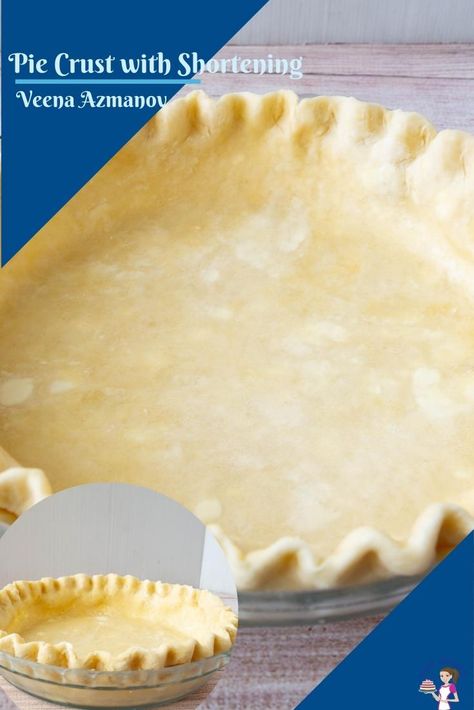 This pie crust with shortening and butter is my mom's favorite method of making pie. Rich, buttery, and flaky crust for all your pies savory or sweet #piecrust #piecrustrecipe #piecrustwithshortening #howtopiecrust #bakedfromscratch #easypiecrust #flakypiecrust #allbutterpecrust Pie Crust With Shortening, Single Pie Crust Recipe, Pate Brisee Recipe, Double Pie Crust, Butter Pie Crust, Flaky Pie Crust Recipe, All Butter Pie Crust, Homemade Pie Crust, Homemade Pie Crust Recipe