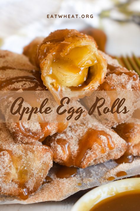 Apple Egg Rolls | Eat Wheat Apple Egg Rolls, Dessert Egg Rolls Recipe, Egg Rolls Recipes, Apple Pie Filling Desserts, Pie Filling Desserts, Apple Pie Filling Recipes, Fried Apple Pies, No Egg Desserts, Homemade Apple Pie Filling