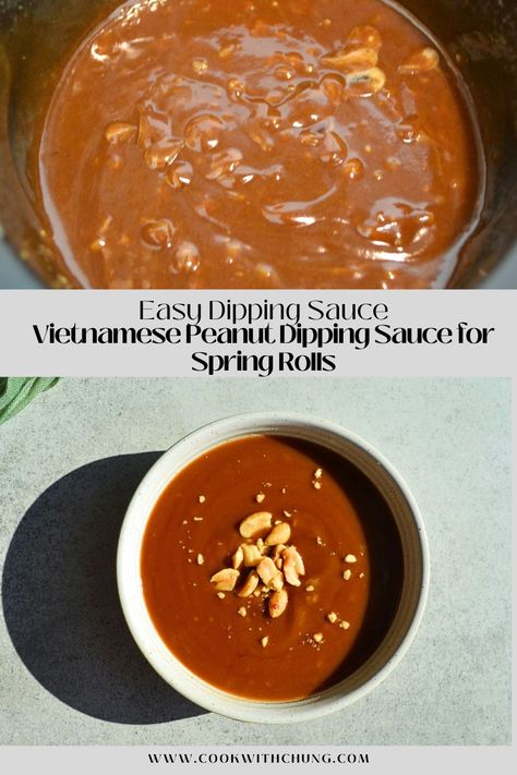 Wow! This Vietnamese Peanut Dipping Sauce Recipe is really tasty, and I don’t regret trying it! If you’re looking for a EASY recipe for dipping spring rolls, then read on. I know you’re going to end up loving this because it taste so flavorful and garlicky it can be enjoyed with the whole family. Don’t miss out this awesome post on how to make this recipe! Vietnamese Peanut Dipping Sauce, Spring Roll Peanut Sauce Recipe, Peanut Sauce For Spring Rolls, Hoisin Peanut Sauce, Spring Roll Peanut Sauce, Vietnamese Salad Rolls, Sauce For Spring Rolls, Goi Cuon, Spring Roll Sauce