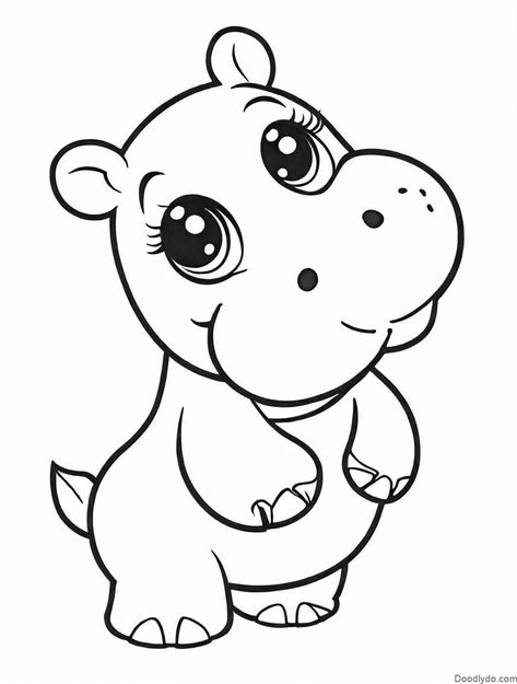 Hippo Coloring Page Check more at https://doodlydo.com/hippo-coloring-page/ Hippo Coloring Pages, Hippo Drawing, Sharpie Art, Stencil Art, Kids Stickers, Free Printable Coloring Pages, Coloring Book Pages, Quiet Book, Colouring Pages