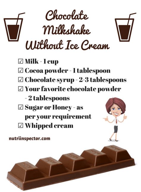 Chocolate Milkshake Without Ice Cream #chocolate #milkshake via @nutriinspector Chocolate Milkshake Without Ice Cream, Milkshake Recipe Without Ice Cream, Milkshake Without Ice Cream, Chocolate Shake Recipe, Homemade Milkshake, Milkshake Recipe Chocolate, Ice Cream Chocolate, Milkshake Recipe, Easy Drink Recipes