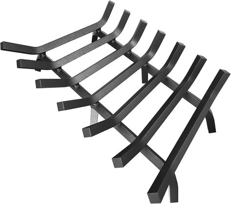 30 inch Solid Steel Heavy Duty Firewood Log Burning Rack 3/4" Bar Fire Grates for Outdoor Kindling Tools Pit Indoor Fireplace Log Holder Wrought Iron Wood Stove🔥Click Link for more INFO🔥👉Follow Me for Similar Items👈 Fireplace Log Holder, Fire Pit Grate, Log Fireplace, Fireplace Wood, Firewood Logs, Fireplace Grate, Fireplace Logs, Log Holder, Indoor Fireplace