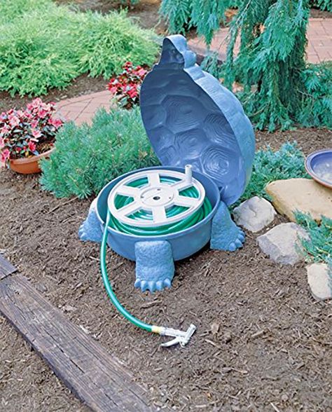 This Turtle Is the Coolest Way To Hide Your Garden Hose Turtle Garden, Yard Crashers, Garden Hose Holder, Hose Hanger, Garden Hose Reel, Lawn Ornament, Hose Holder, Hidden Garden, Garden Hoses