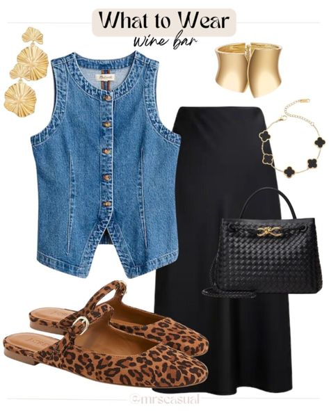 Leopard Mules Outfit, Mules Outfit, Leopard Mules, Curvy Casual Outfits, Leopard Outfits, Stylish Outfits For Women Over 50, Wardrobe Sets, Jean Vest, Stylish Work Outfits