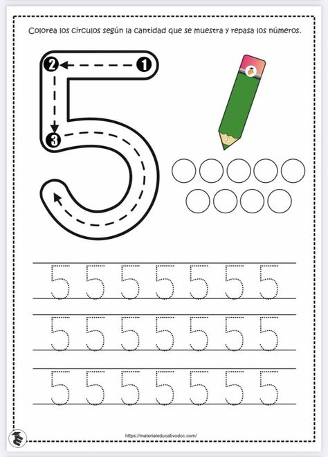 Number 5 Worksheets For Preschool, Number 5 Worksheet, Worksheet Kindergarten, Tracing Worksheets Preschool, Worksheets For Preschool, Worksheets Preschool, Numbers Preschool, Petite Section, Tracing Worksheets