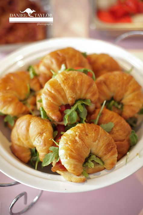 mini croissant sandwiches Croissant Sandwiches, Tea Party Sandwiches, Mini Croissant, Tea Sandwiches Recipes, Croissant Sandwich, Mini Croissants, Afternoon Tea Recipes, Party Sandwiches, High Tea Party