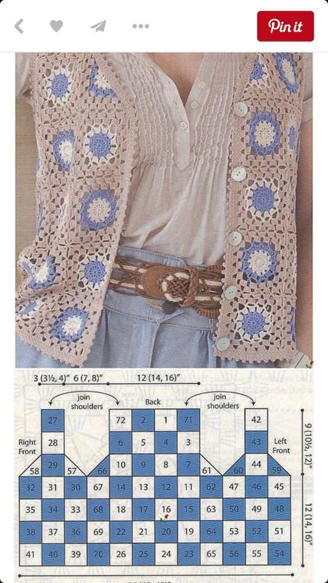 Crochet trending pattern. crochet sweater designs. crochet. crochet designs. Pola Kardigan, Crochet Jacket Pattern, Crochet Mask, Gilet Crochet, Granny Square Crochet Patterns Free, Crochet Vest Pattern, Crochet Coat, Crochet Square Patterns, Crochet Jacket