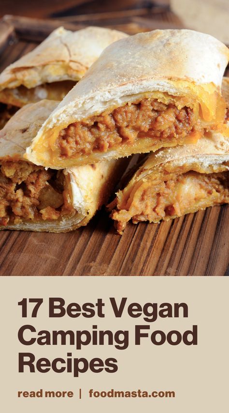 Looking for a delicious way to keep vegan while you're out camping? Check out these 17 vegan camping food ideas that will make your next outdoor adventure even better! From snacks and sandwiches, to hearty soups and some sweet treats, all of these recipes are simple to make without having to sacrifice flavor. Start planning your menu now so you can enjoy the great outdoors with amazing meals by your side. Vegan Campfire Recipes, Vegan Camping Lunch Ideas, Easy Camping Meals Vegetarian, Vegetarian Recipes For Camping, Camping Food Vegetarian, Simple Camping Lunches, Vegan Beach Food Ideas, Vegan Campfire Meals, Plant Based Camping Meals