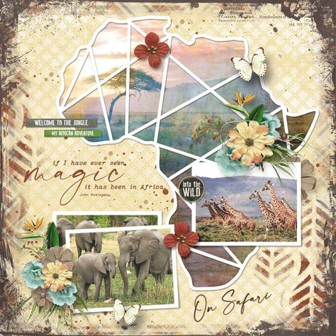 One World  Africa by Heartstrings Scrap Art Scrap Art, Welcome To The Jungle, Heart Strings, Art Bundle, Scrapbook Inspiration, Scrapbook Ideas, String Art, First World, Template Printable