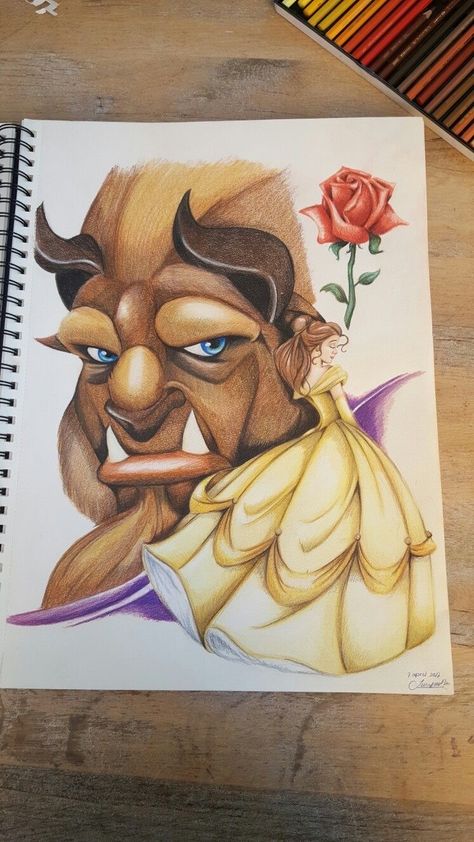 Beauty And The Beast Pencil Drawings, Disney Character Drawings Color Pencil, Cartoon Character Collage Drawing, Disney Princess Art Sketches, Beauty And The Beast Drawing Sketches, Disney Drawings Sketches Princesses, Disney Sketches Pencil, Color Pencil Sketches Sketchbooks, Beauty And The Beast Sketch