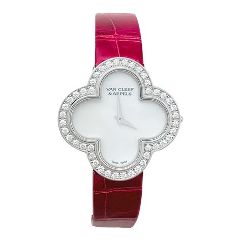 Van Cleef Watch, White Gold Van Cleef, Van Cleef Arpels Watch, Alhambra Watch, Gold Van Cleef, Van Cleef Necklace, Buccellati Jewelry, Gold Vans, Van Cleef & Arpels