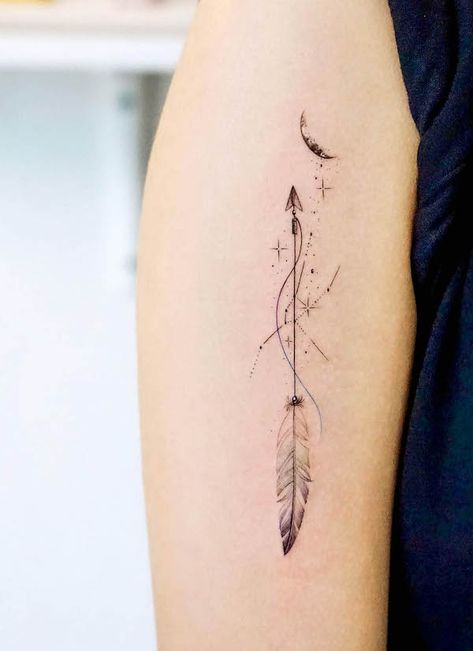 52 Gorgeous Taurus Tattoos with Meaning - Our Mindful Life Pretty Arrow Tattoos For Women, Minimalist Arrow Tattoo, Kindness Tattoo, Arrow Tattoo Ideas, Feather Arrow Tattoo, Meaning Of Arrow Tattoo, Arrow Tattoos For Women, Taurus Tattoo, Cowgirl Tattoos