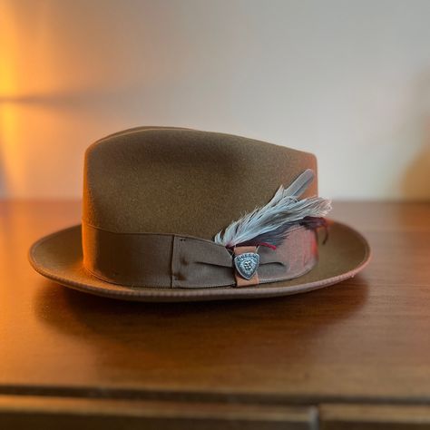 Wide brim fedora mens