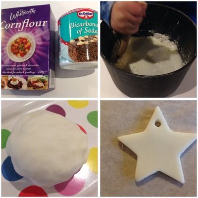 Cornflour Christmas Decorations, Cornflour Dough, Cornflour Activities, Bee Projects, Decorating Terra Cotta Pots, Enterprise Ideas, Salt Dough Recipe, Clay Modelling, Craft Recipes