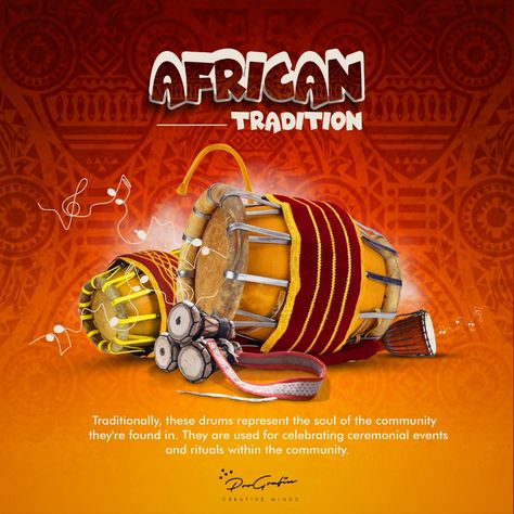 Traditional Logo Design Ideas, African Praise Flyer Design, Band Flyer Design, Traditional Drums, Pan Logo, Crumpled Paper Background, Christian Background Images, African Drum, School Flyer