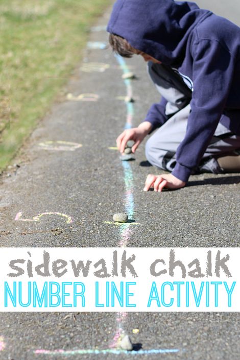 What a simple idea to have fun with math outside! Number Line Activity, Number Line Activities, Math Number Sense, Primary Maths, Homeschool Math, Sidewalk Chalk, Math Numbers, First Grade Math, Number Line