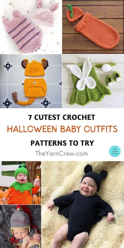 7 Cutest Crochet Halloween Baby Outfit Patterns To Try. 7 Cutest Crochet Halloween Baby Outfit Patterns To Try curated by The Yarn Crew. Crochet Infant Halloween Costumes, Crochet Newborn Costume Free Pattern, Crochet Baby Photo Props Patterns Free, Nicu Crochet Patterns, Infant Crochet Patterns Free, Crochet Baby Costumes Free Pattern, Crochet Halloween Costume Patterns Free, Crochet Newborn Outfits Free Pattern, Halloween Costumes Crochet