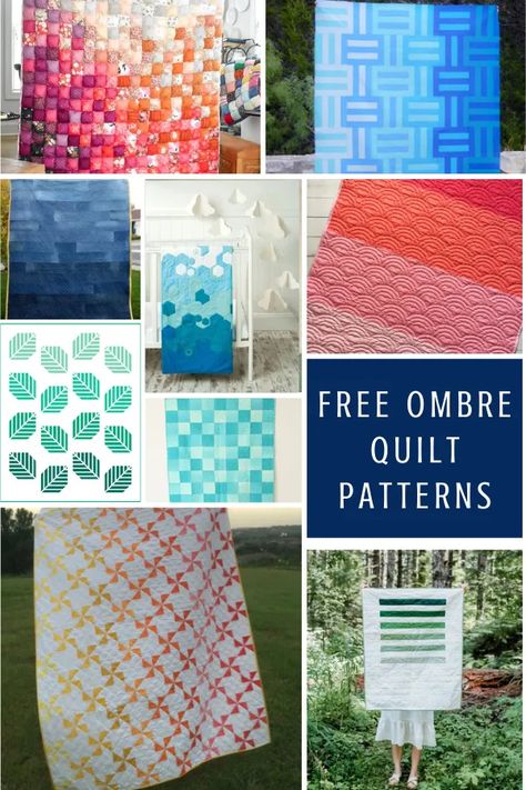 Ombre Quilt Round Up – Sewing With Scraps Charm Pack Table Runner, Sewing With Scraps, Ombre Quilt, Jelly Roll Patterns, Panel Quilt Patterns, Charm Squares, Ombre Fabric, Barn Quilt Patterns, The Runner