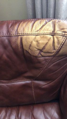 How to restore color to leather sofa that is worn in parts? | Hometalk Restoring Leather Furniture, Worn Leather Couch, Restore Leather Couch, How To Restore Leather Couch, Mixing Leather And Fabric Furniture, Cleaning Leather Furniture, Cleaning Leather Couch, Brown Leather Furniture, Diy Furniture Repair