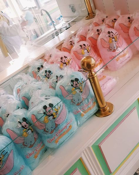 Mickey Cotton Candy, Disney Cotton Candy, Walt Disney World Birthday Party Theme, Pastel Disney Theme Party, Disney Food Party, Walt Disney World Party Theme, Walt Disney Birthday Party Ideas, Magic Kingdom Party Theme, Disney Birthday Party Favors