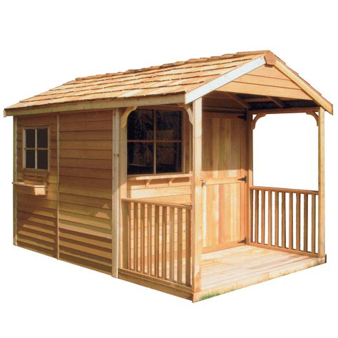 Cedarshed (Common: 8-ft x 16-ft; Interior Dimensions: 7.33-ft x 15.5-ft) Clubhouse Gable Cedar Wood Storage Shed (Installation Not Included) Wood Siding Colors, Wood Storage Shed, Cedar Shed, Shed With Porch, Cedar Shingle Roof, Shed Interior, Cedar Roof, Wood Storage Sheds, Red Cedar Wood