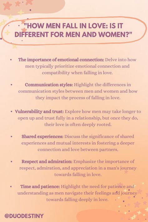 "Unravel the mysteries of love as we delve into the unique ways men experience the journey of falling in love. From emotional connection to commitment, discover the key factors that shape their path to lasting affection. Gain insights into the differences between men's and women's approaches to love and relationships. #MenInLove #RelationshipInsights #LoveDifferences #GenderAndLove #PinterestInspiration" Prayer For Husband, Mindset Shift, Relationship Lessons, Relationship Stuff, Love And Relationships, Relationship Advice Quotes, After Marriage, Love Advice, Advice Quotes