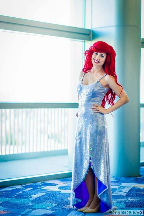 Ariel blue dress cosplay Ariel Sparkly Blue Dress, Ariel Sparkly Dress, Couple Cosplays, Ariel Blue Dress, Sparkly Blue Dress, Blue Dress Costume, Seafoam Dress, Ariel Cosplay, Mermaid Cosplay