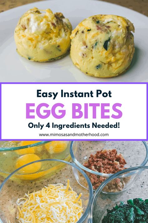 Pressure Cooker Eggs, Instant Pot Egg Bites, Breakfast Simple, Instant Pot Dinner, Starbucks Egg Bites, Packed Breakfast, Egg Bites Recipe, Brunch Eggs, Recipes Instant Pot