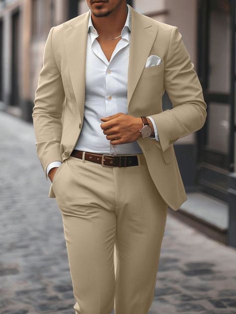 #dress Spanish Wedding Mens Outfit, Beige Set Outfit, Wedding Guest Attire Men, Men Wedding Attire Guest, Wedding Guest Suit, Best Wedding Suits For Men, Wedding Guest Men, Men Suits Black, Wedding Guest Suits