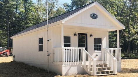 Absolutely Gorgeous Little SHED Cabin Just Finished - YouTube 12x24 Tiny House Floor Plans With Loft, Shed To House Conversion Floor Plans, 16 X 40 Shed House, 14x40 Shed House, 16x40 Shed House Plans, Cabin Shed Homes, 12x24 Tiny House Floor Plans, 16x40 Shed House, Shed House Interior