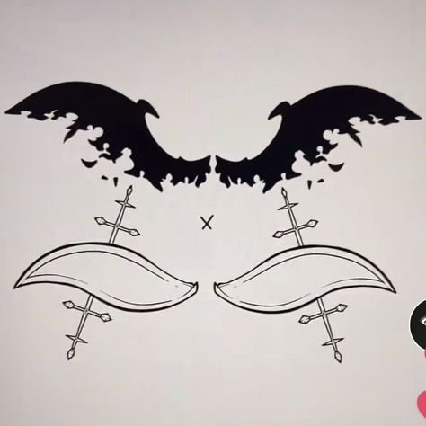 Black Clover Tattoos Ideas, Black Clover Tattoo Design, Black Clover Tattoo Ideas, Black Clover Tattoo, Basic Tattoos, Clover Tattoos, King Tattoos, Japan Tattoo Design, Wings Drawing