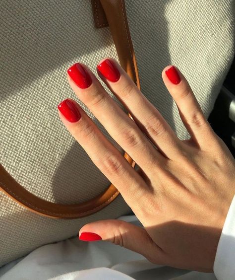 Bright Red Gel Nails, Gel Nails Red, Red Gel Nails, Nail Care Products, French Nail, French Beauty, Strong Nails, Elegant Nails, Minimalist Nails