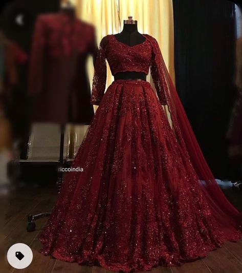 Indian Wedding Dress Bridal Lehenga, India Wedding Dress, Embroidered Bridal Lehenga, Indian Wedding Gowns, Red Bridal Dress, Latest Bridal Lehenga, Desi Wedding Dresses, Wedding Lehenga Designs, Lehenga Red