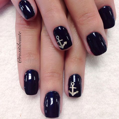 Us Navy Nails Design, Us Navy Nails, Pirate Nails Design, Anchor Nail Designs, Navy Nails Design, Pirate Nails, Sailor Nails, Nautical Nail Art, Anchor Nails