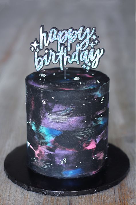 Pastel Pokemon, Cake Galaxy, Cake 2022, Galaxy Cupcakes, Galaxy Party, Galaxy Cake, Korean Cake, Baking Tutorial, Teen Birthday