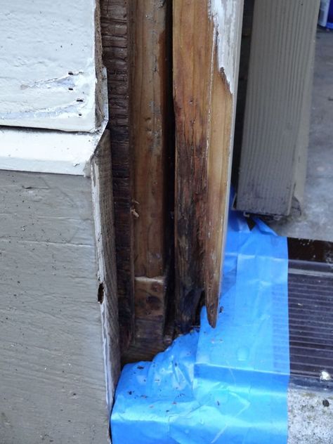 How to Repair a Rotted Wooden Door - FineWoodworking Repair Rotted Door Frame, Door Frame Repair Wood, Door Frame Repair, Garage Door Panels, Japanese Joinery, Old Wooden Doors, Wood Repair, Contemporary Sideboard, Wood Exterior Door