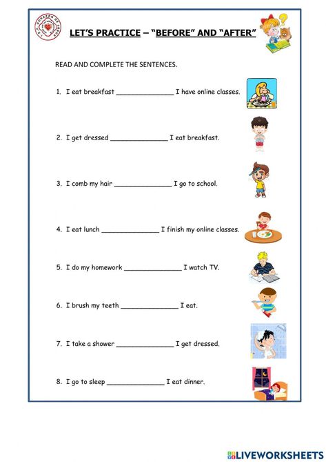 Before After Worksheet, Before And After Worksheets, Teachers Hacks, Linking Words, Kindergarten Phonics, Kindergarten Phonics Worksheets, Esl Resources, Community Helper, English Worksheets For Kids