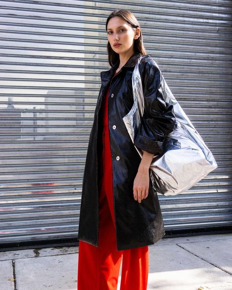 My favorite @corderaofficial bits and pieces 🖤 ❤️ Silver Fabric, Denim Outerwear, Hair Sale, Oversized Coat, By Malene Birger, Minimal Design, Denim Top, Holiday Dresses, Leather Coat