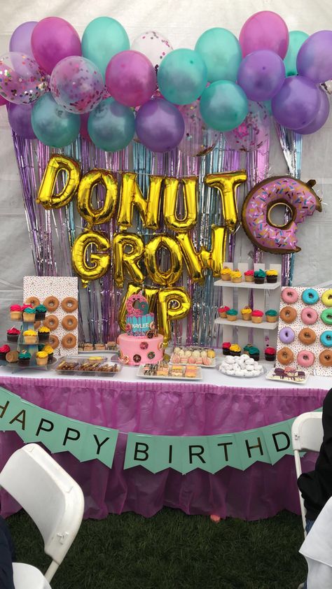 Donut Leave Us Party, Dunkin Party, Donut Grow Up Birthday Party, Donut Grow Up Party, Donut Themed Birthday Party, Candy Land Birthday Party, Grown Up Parties, Birthday Donuts